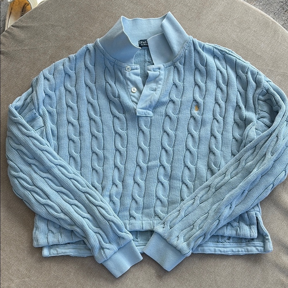 Polo by Ralph Lauren Blue Cable Knit Sweater
